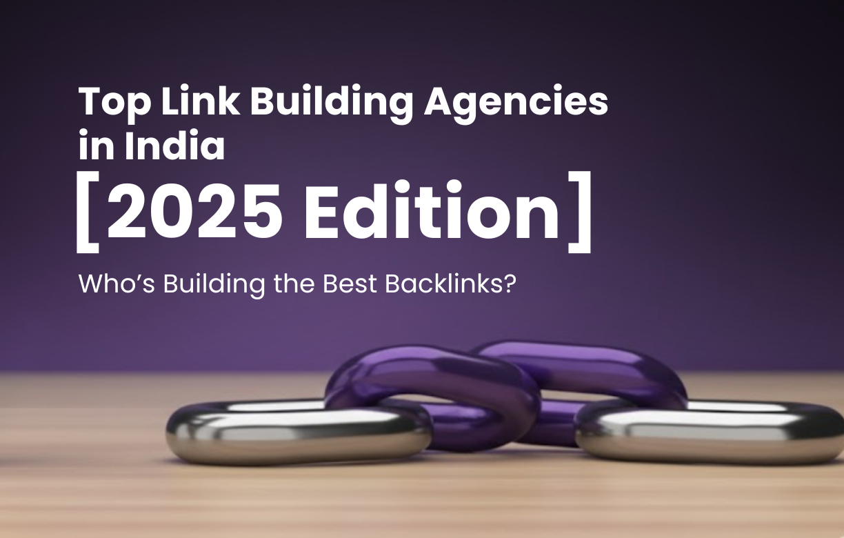 Digital graphic showing secure, high-authority websites linking to a central domain, visualizing effective link building agencies in India.