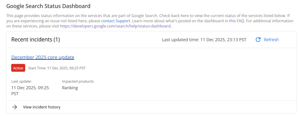 Google December 2025 Core Update