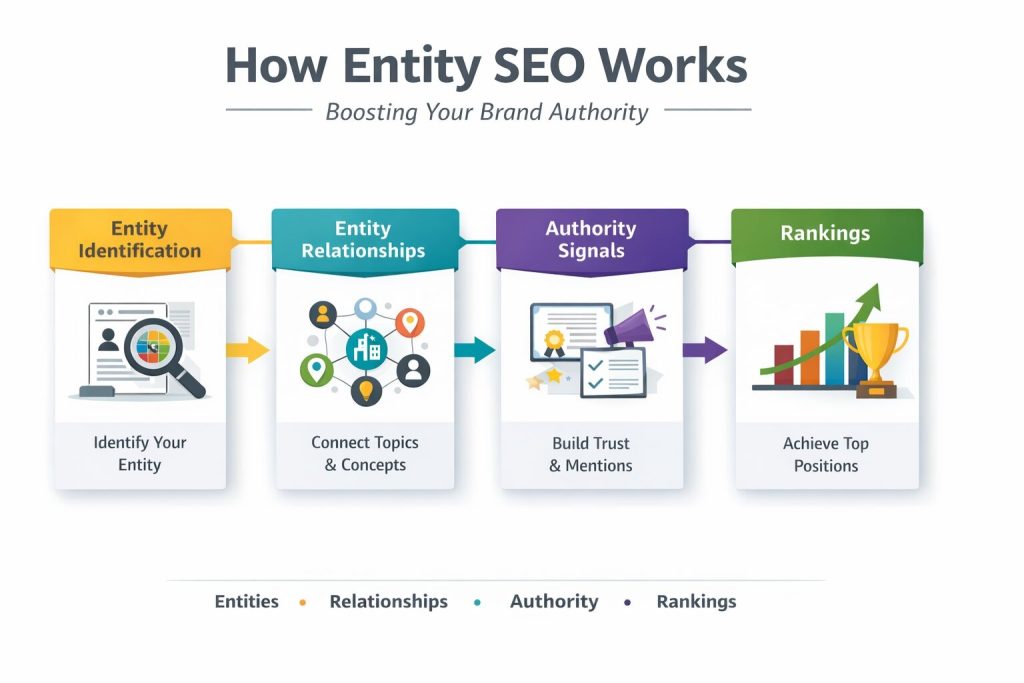 Entity SEO process from identification to rankings