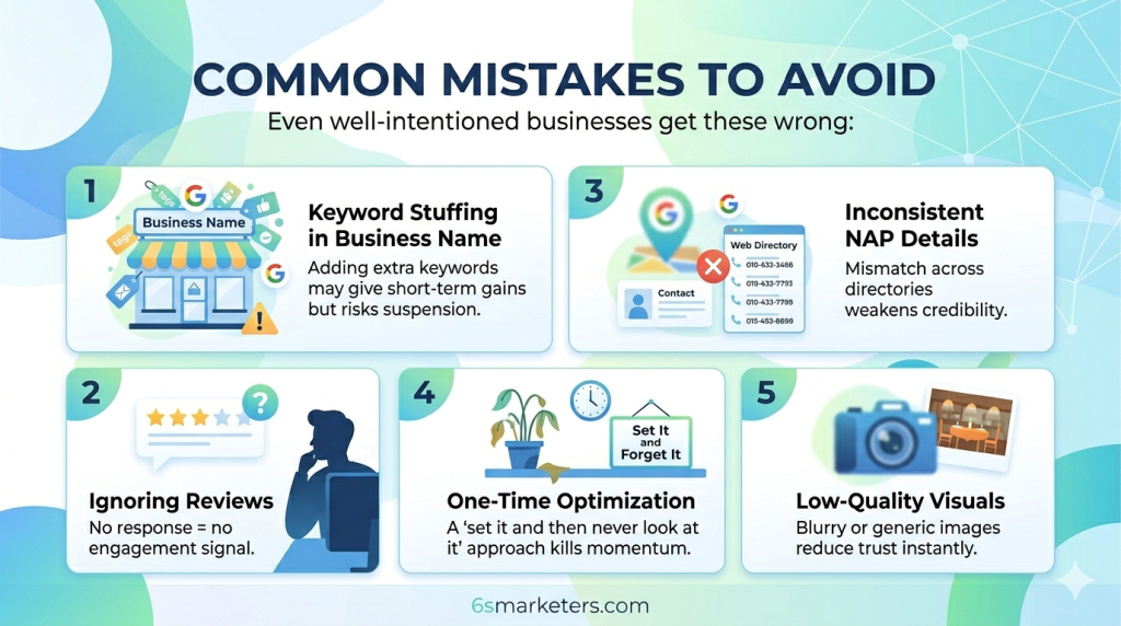 common mistakes to avoid in Google Business Profile optimization checklist