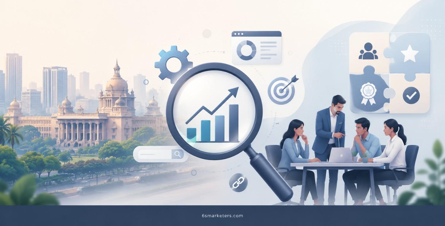 Blog banner featuring top SEO agencies in Bangalore and tips to choose the right SEO partner in 2026.