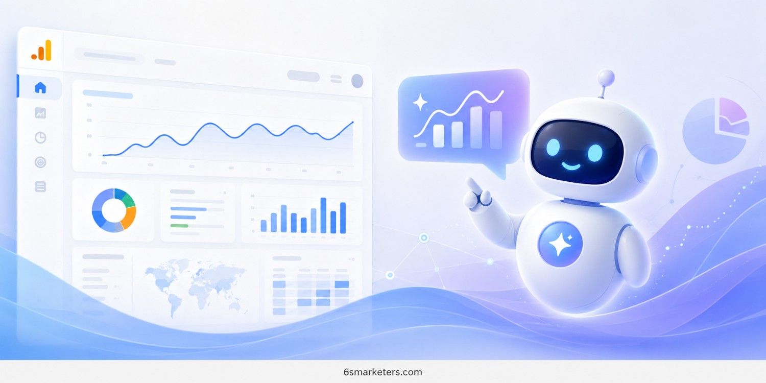Google Analytics AI Assistant visualizing AI traffic insights and analytics dashboard in GA4