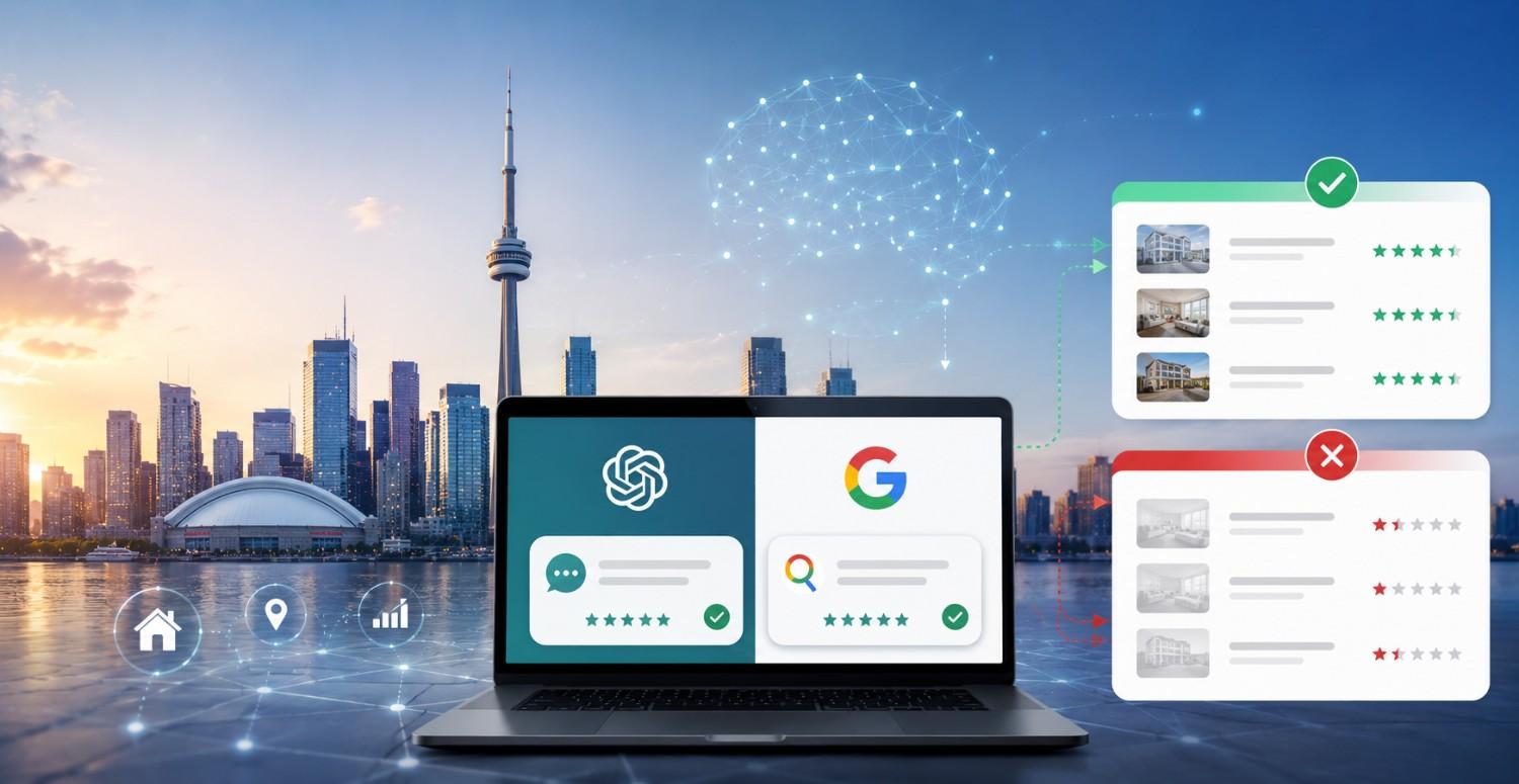Which Toronto real estate portals ChatGPT and Google AI recommend across 40 buyer queries
