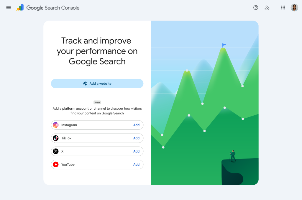 Setting up Platform Properties in Google Search Console