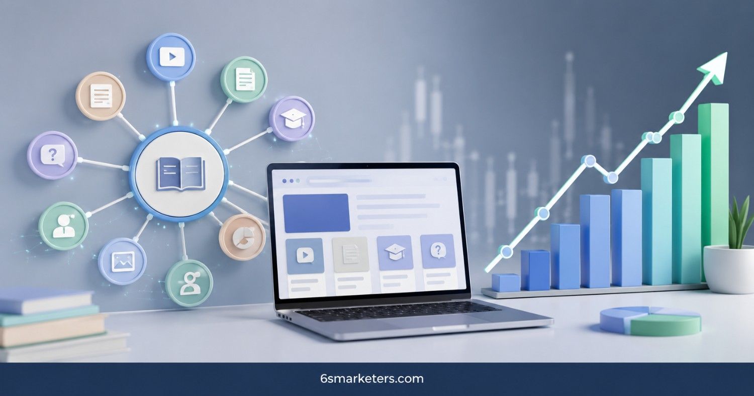topic clusters seo case study showing edtech content hub and keyword ranking growth